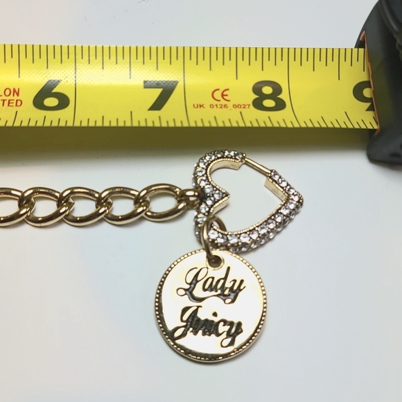 Juicy Couture charm bracelet with Swarovski crystal heart and juicy clasp - Picture 10 of 11